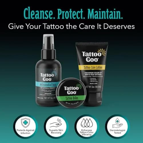 Tattoo Goo Tattoo Aftercare Kit, 3 Piece Set, Includes Antimicrobial Soap, Tattoo Balm & Healing Lotion, Complete Kit for Fresh Ink, Vibrant Colors & Glow thumbnail 3