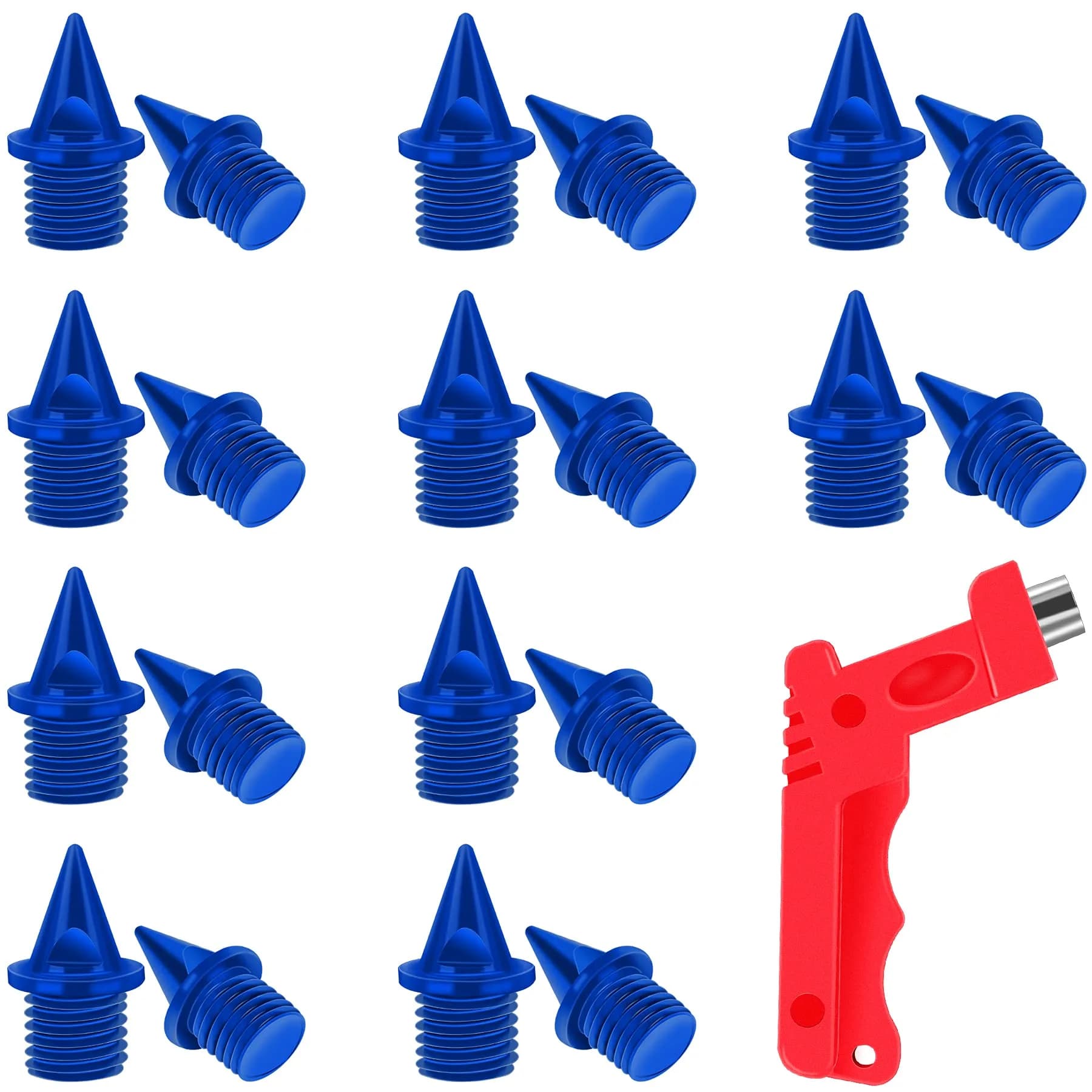 AUGSUN 20pcs 1/4inch Steel Cross Country Spikes with Spike Wrench | Replacement Spikes for Sprint Shoes - main product image
