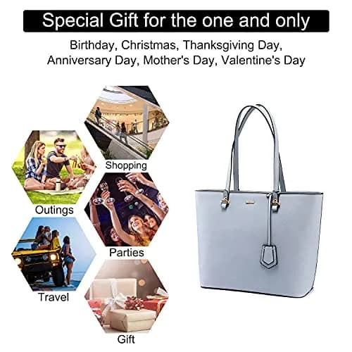 LOVEVOOK Tote Bag for Women Large Cross-Textured Synthetic Leather | Stylish & Durable thumbnail 6