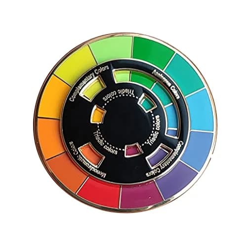 Langjitianya Color Wheel Enamel Pin 5.08 cm (2 Inches) | Spinning Art Tool for Artists thumbnail 1