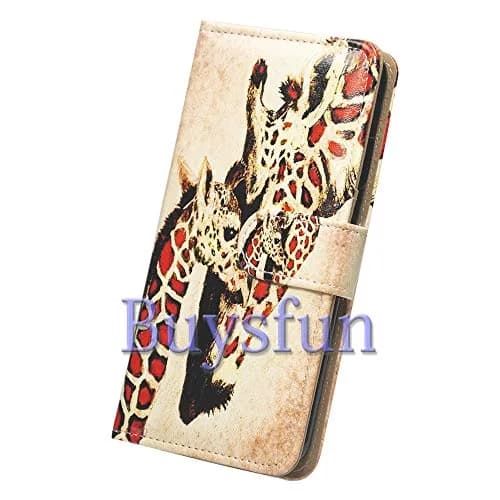 Bcov Galaxy A12 Giraffe Mother Baby Leather Flip Phone Case Wallet Cover with Card Slot Holder Kickstand | Unique Animal Pattern thumbnail 8