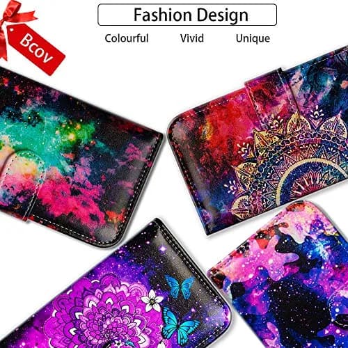 Bcov Galaxy A12 Giraffe Mother Baby Leather Flip Phone Case Wallet Cover with Card Slot Holder Kickstand | Unique Animal Pattern thumbnail 2