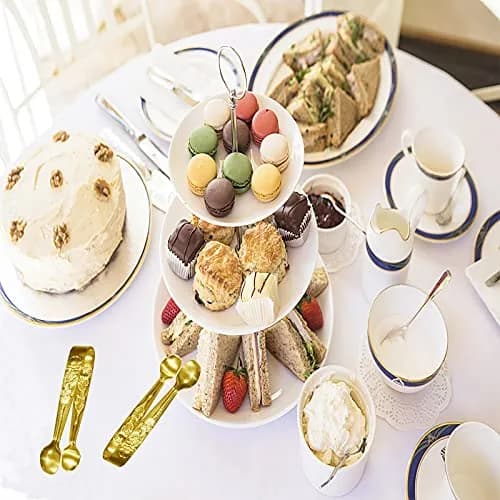 Sunenlyst Gold 3-Piece Mini Serving Tongs | 10.5 cm (4.13 Inch) Stainless Steel Appetizer Tongs thumbnail 4