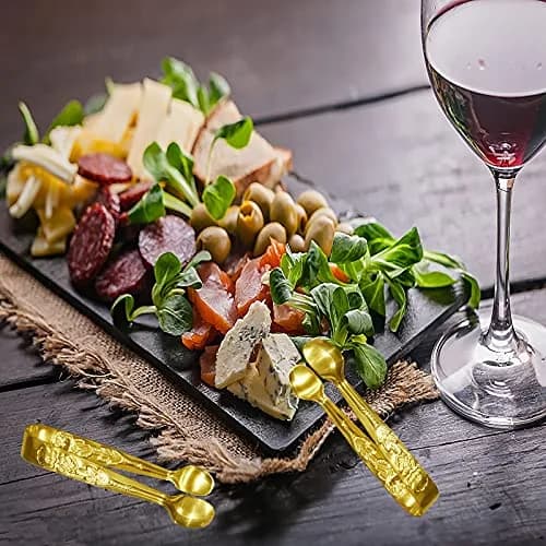 Sunenlyst Gold 3-Piece Mini Serving Tongs | 10.5 cm (4.13 Inch) Stainless Steel Appetizer Tongs thumbnail 6