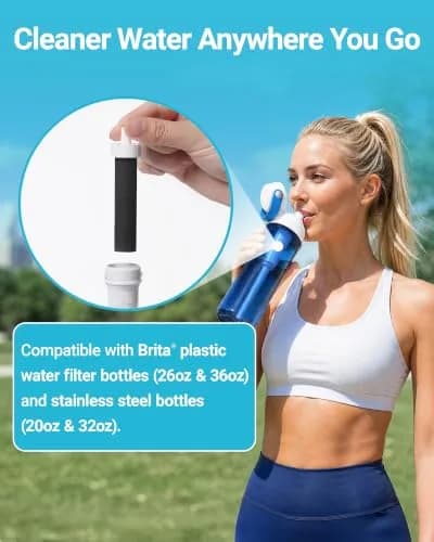 AQUA CREST Water Bottle Filter Replacement for Brita BB06 6 Count (Pack of 1) | Reduces Chlorine, Taste & Odor thumbnail 2