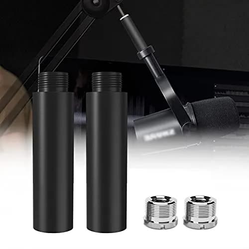 Boseen 2-Pack Mic Stand Extension Tube with 5/8" Male to 3/8" Female Adapter | Extends Reach for Podcasting & Recording thumbnail 1