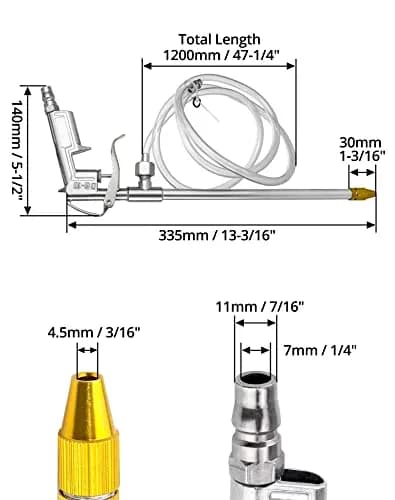 QWORK Aluminum Pneumatic Air Engine Cleaning Washer Gun Kit Tool 1/4" Inlet | Durable & Reliable Cleaning thumbnail 6