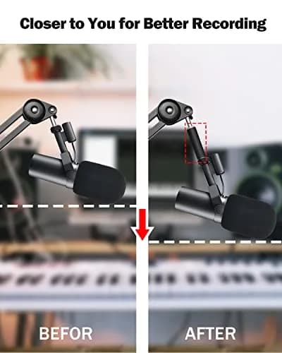 Boseen Mic Stand Extension Tube with Adapter | 5/8" Male to 5/8" Female & 3/8" Female | Black Aluminum Alloy thumbnail 5