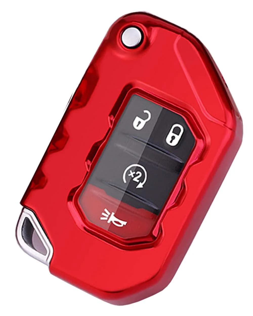 Horande Soft TPU Protector Key Fob Cover fit for Jeep Gladiator JL JLU Rubicon (Red) | Snug Fit & Durable - main product image