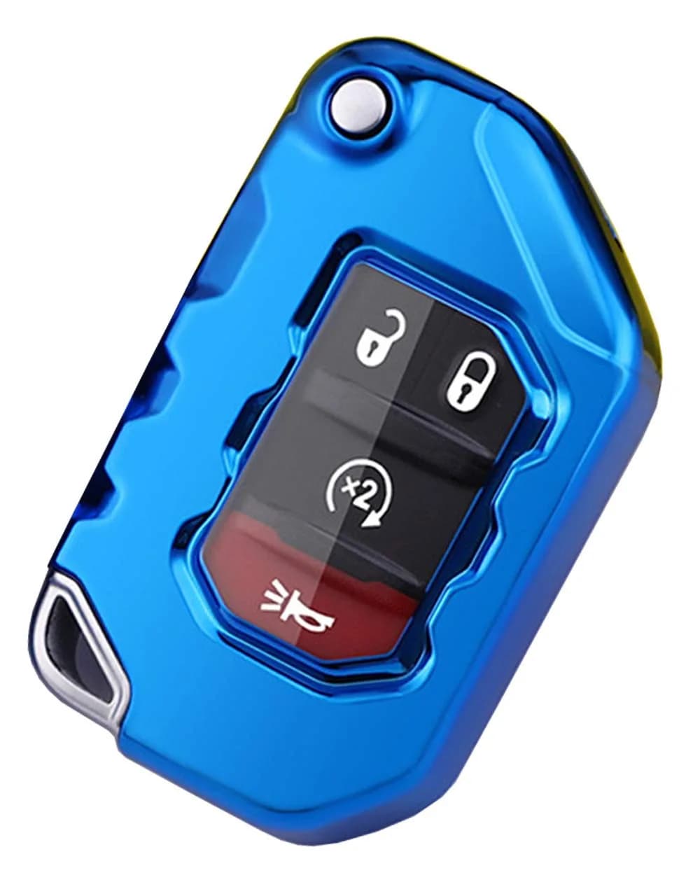 Horande Soft TPU Protector Key Fob Cover fit for Jeep Gladiator JL JLU Rubicon (Red) | Snug Fit & Durable — Blue