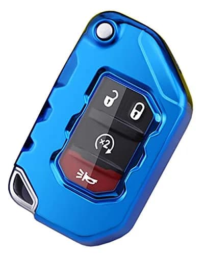 Horande Soft TPU Key Fob Cover Case for Jeep Wrangler JL JLU Gladiator JT Rubicon - Blue | Protects Keyless Entry Fob thumbnail 1