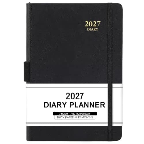 Feteulo 2027 Appointment Book & Planner - Jan-Dec 2027 | Daily Hourly Schedule, Faux Leather Cover, Premium Paper, Pen Holder, Inner Pocket thumbnail 1