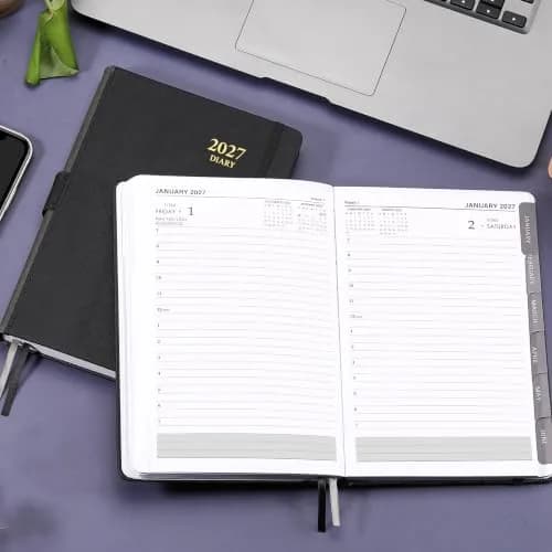 Feteulo 2027 Appointment Book & Planner - Jan-Dec 2027 | Daily Hourly Schedule, Faux Leather Cover, Premium Paper, Pen Holder, Inner Pocket thumbnail 7