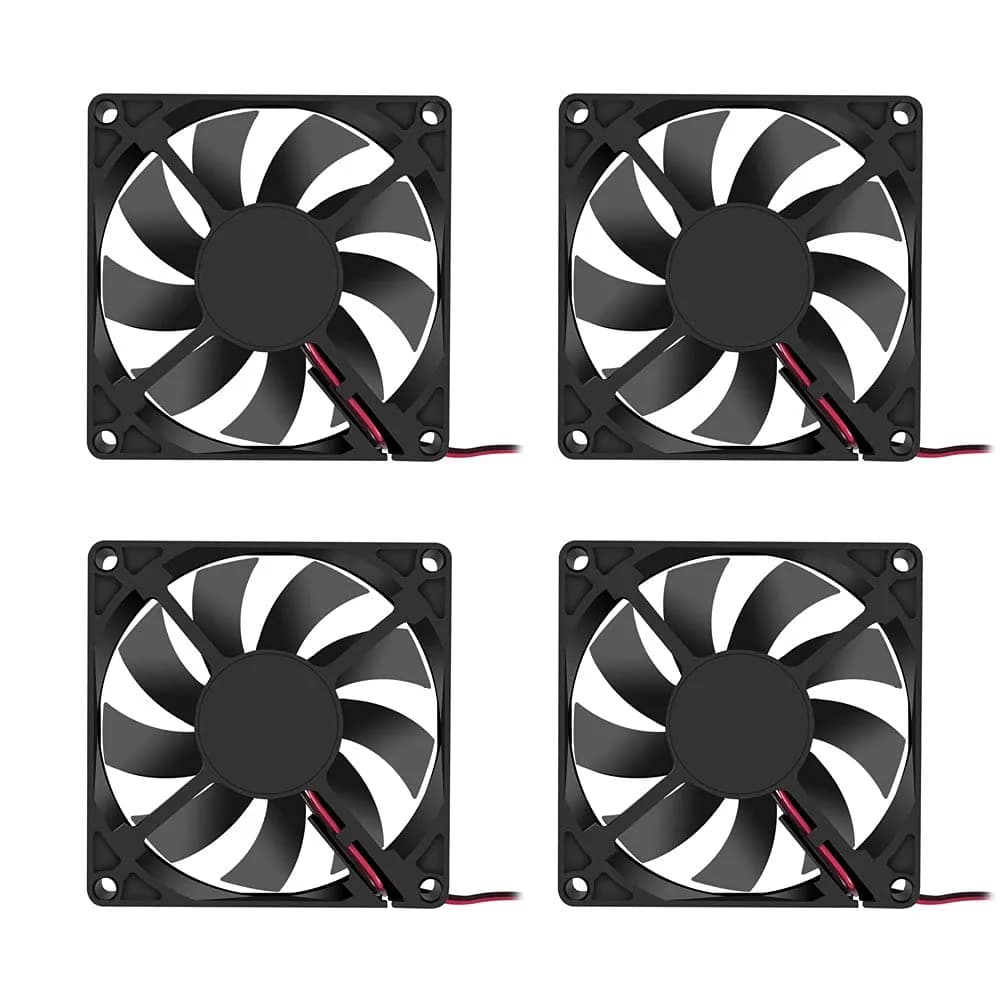 DORHEA 80x80x15mm Fan 12V 2Pin DC Brushless Cooling Case Fan for PC CPU Radiator (4-Pack) - main product image