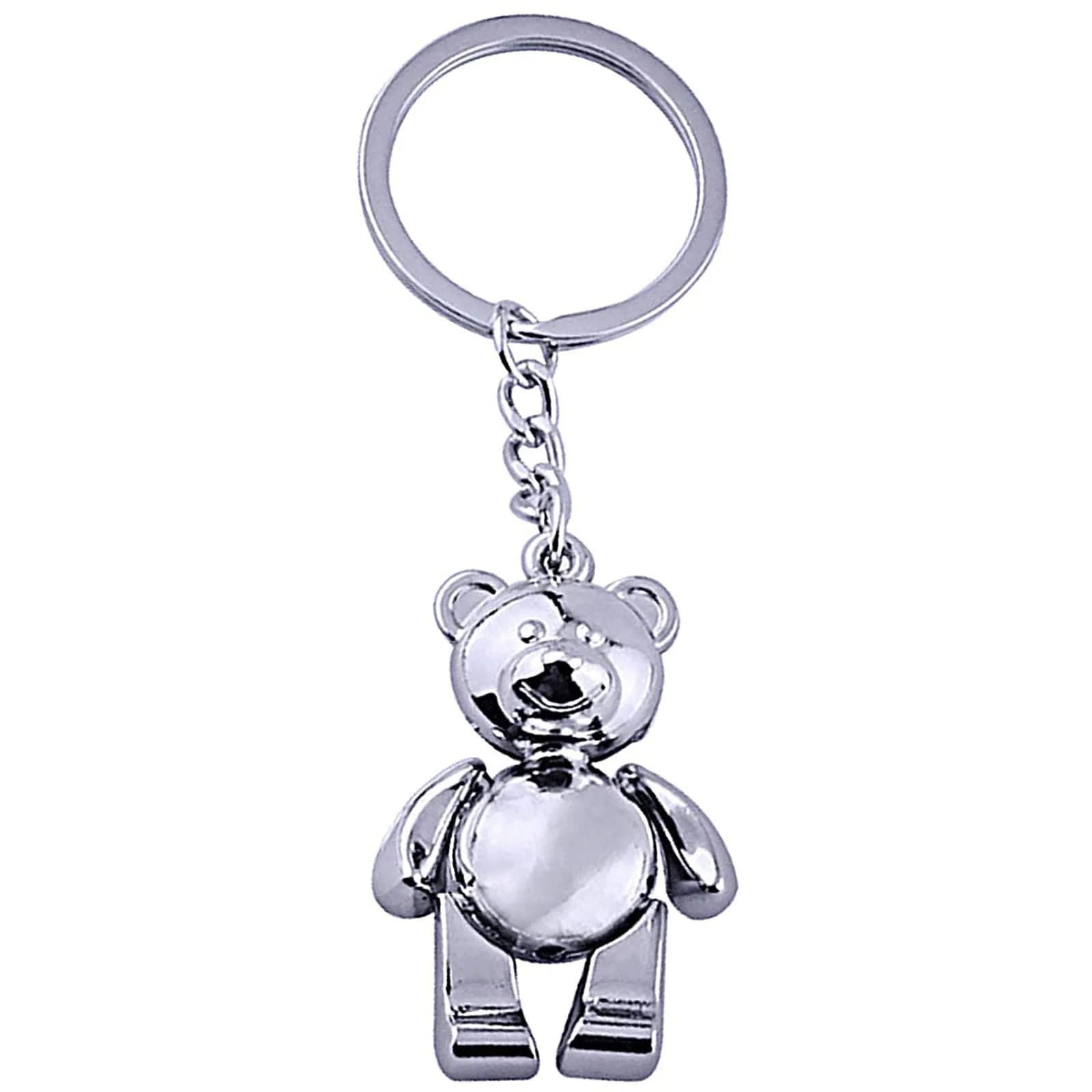 Katenpid Silver Keychain with Removable Limbs | Cute Metal Teddy Bear Accessory - main product image
