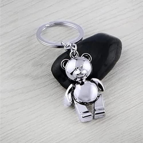 Katenpid Silver Keychain with Removable Limbs | Cute Metal Teddy Bear Accessory thumbnail 4