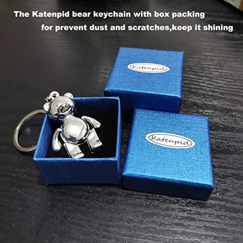 Katenpid Silver Keychain with Removable Limbs | Cute Metal Teddy Bear Accessory thumbnail 6
