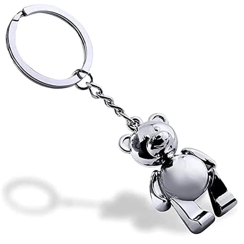 Katenpid Silver Keychain with Removable Limbs | Cute Metal Teddy Bear Accessory thumbnail 2