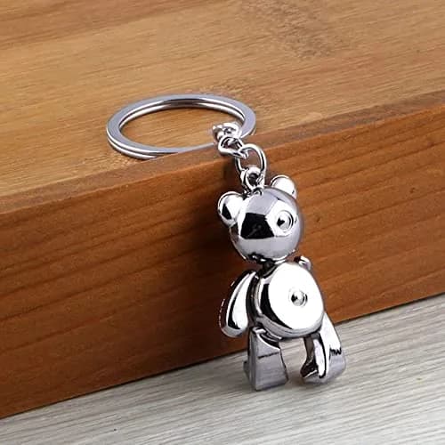 Katenpid Silver Keychain with Removable Limbs | Cute Metal Teddy Bear Accessory thumbnail 3