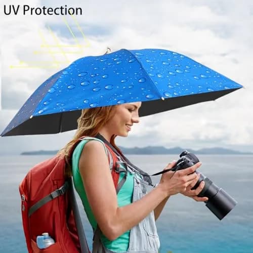 Bocampty Umbrella Hat, 37 inch UV Protection Sunshade for Fishing & Outdoors thumbnail 3