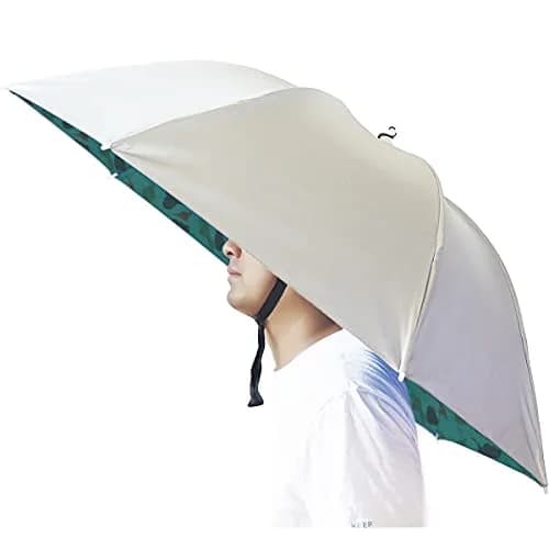 Bocampty Umbrella Hat - Silver-Camouflage, 37 inch Diameter, Hands-Free UV Protection thumbnail 1