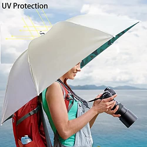 Bocampty Umbrella Hat - Silver-Camouflage, 37 inch Diameter, Hands-Free UV Protection thumbnail 3