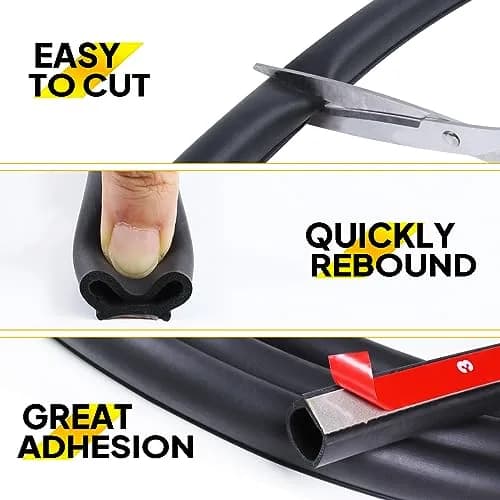 GoldWheel D-Shape Weather Stripping 1/2"×7/16" (13mm x 11mm) 25ft | Heavy Duty EPDM Rubber Seal for Automotive & Home thumbnail 4