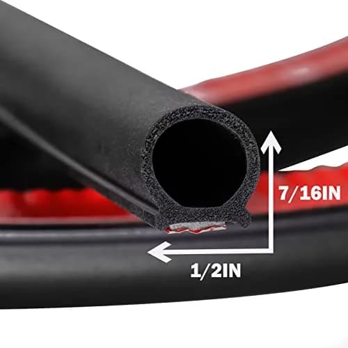 GoldWheel D-Shape Weather Stripping 1/2"×7/16" (13mm x 11mm) 25ft | Heavy Duty EPDM Rubber Seal for Automotive & Home thumbnail 2