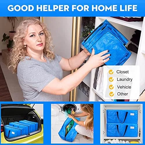 AlexHome Heavy Duty Extra Large Moving Bags 29"L x 14"H x 15"D | Waterproof, Tear-Resistant, 7 Pack thumbnail 7