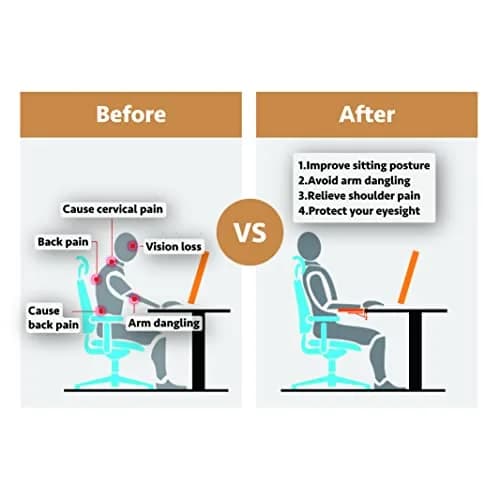 HONJIE Ergonomic Arm Support Panel for Desk, Black, 36cm (14 inch) | Sturdy Mouse Arm Support for Home & Office thumbnail 6