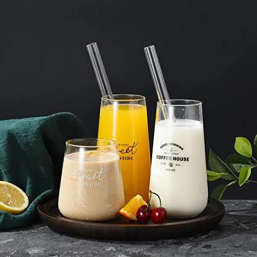 ALINK Reusable Glass Boba Straws 22.86 cm (9 in) x 14 mm | Extra Wide Clear Smoothie Straws for Bubble Tea thumbnail 6