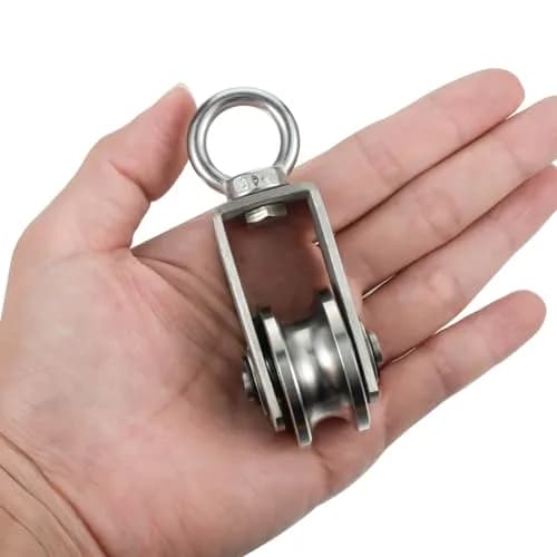 SHINICO Swivel Pulley Wheel Stainless Steel with 2 Bearings, 250kg (551lb) Load Capacity | Rope Pulley for Gym, Clothesline, Systems thumbnail 6