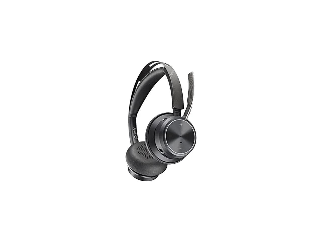 Poly Voyager Focus 2 UC USB-A Headset with Boom Mic | Active Noise Canceling, 19-Hour Talk Time — Black