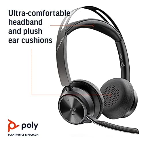 Poly Voyager Focus 2 UC USB-A Headset with Boom Mic | Active Noise Canceling, 19-Hour Talk Time thumbnail 6