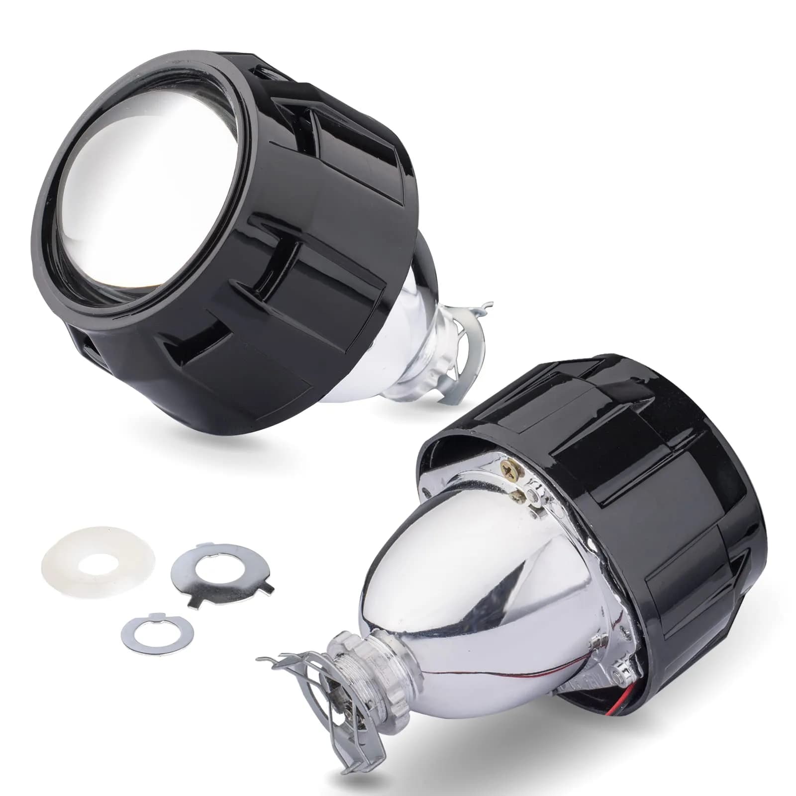 YUFANYA 2.5”Mini Projector Lens LHD with Black Shrouds | High Low Beam Car Retrofit