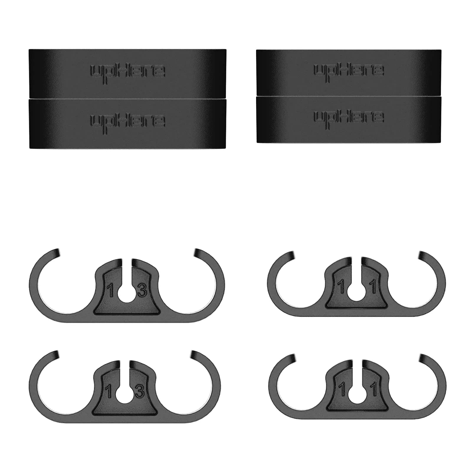 upHere Water Cooling Pipe Buckle Set 8 pcs | Compatible for Tubes Up to 13mm, Black - main product image