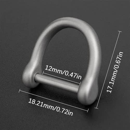 TISUR Titanium D Ring Keychain with Screw Shackle, Matte Finish 1.7cm (0.67in) | Heavy Duty Key Fob Holder thumbnail 2