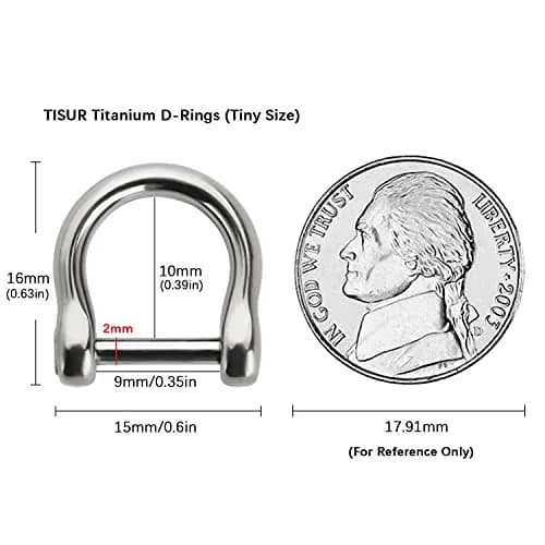 TISUR Titanium D-Rings Keychain,Car Key Fob Ring | Durable, Lightweight & Corrosion-Resistant thumbnail 2