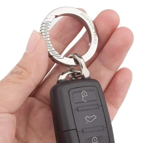 TISUR Small Titanium D Key Rings Key Chains Rings for Car Key Fob | Lightweight Durable Car Accessory thumbnail 6