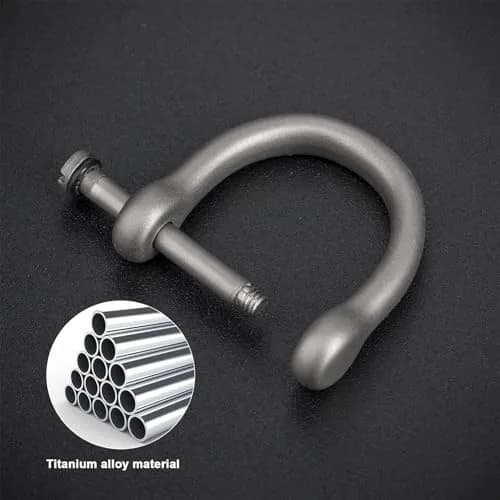 TISUR Titanium D-Ring Keychain with Screw Shackle, U Shape Key Chains Rings, Car Keys Tools, DIY Leather Craft Purse/Wallet Buckle (Matte, Small) | Forged Titanium Alloy thumbnail 3