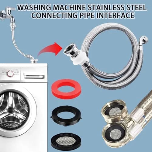 TWCC Shower Head Garden Hose Screen Filter Gasket Kit | 58 PCS Stainless Steel Water Filter Hose Washer for 1/2,3/4 Inch Plumbing & Washing Machine (58 pcs, Black White) thumbnail 6