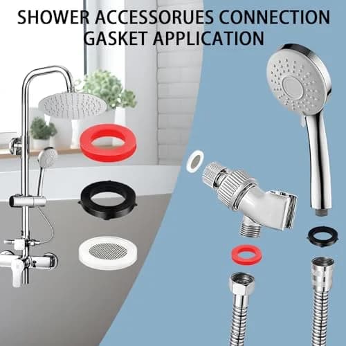 TWCC Shower Head Garden Hose Screen Filter Gasket Kit | 58 PCS Stainless Steel Water Filter Hose Washer for 1/2,3/4 Inch Plumbing & Washing Machine (58 pcs, Black White) thumbnail 4