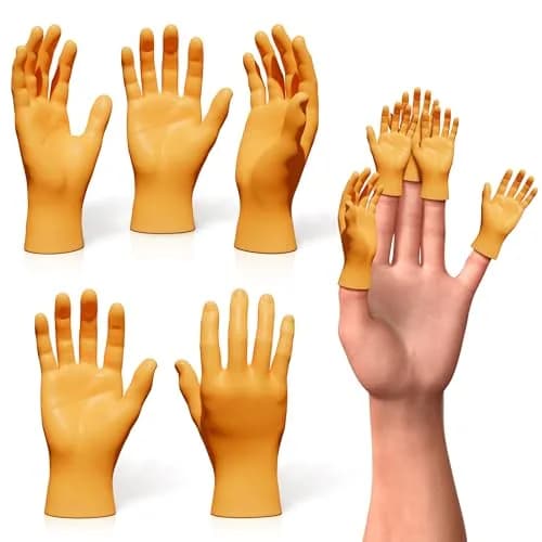 DIMROM Tiny Hands for Fingers | Whimsical Rubber Finger Puppets for Gags & Pranks (3 x 1.5 inches, 10 pcs) thumbnail 1