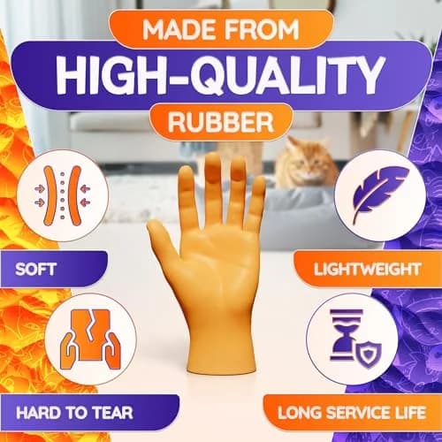 DIMROM Tiny Hands for Fingers | Whimsical Rubber Finger Puppets for Gags & Pranks (3 x 1.5 inches, 10 pcs) thumbnail 3