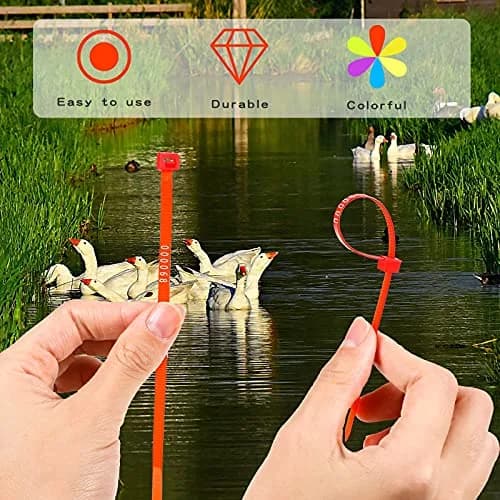 Shappy 120 Pcs Adjustable Chicken Leg Bands Numbered 1-120, 6 Colors | Bulk Farm Management & Wire Organizing thumbnail 4