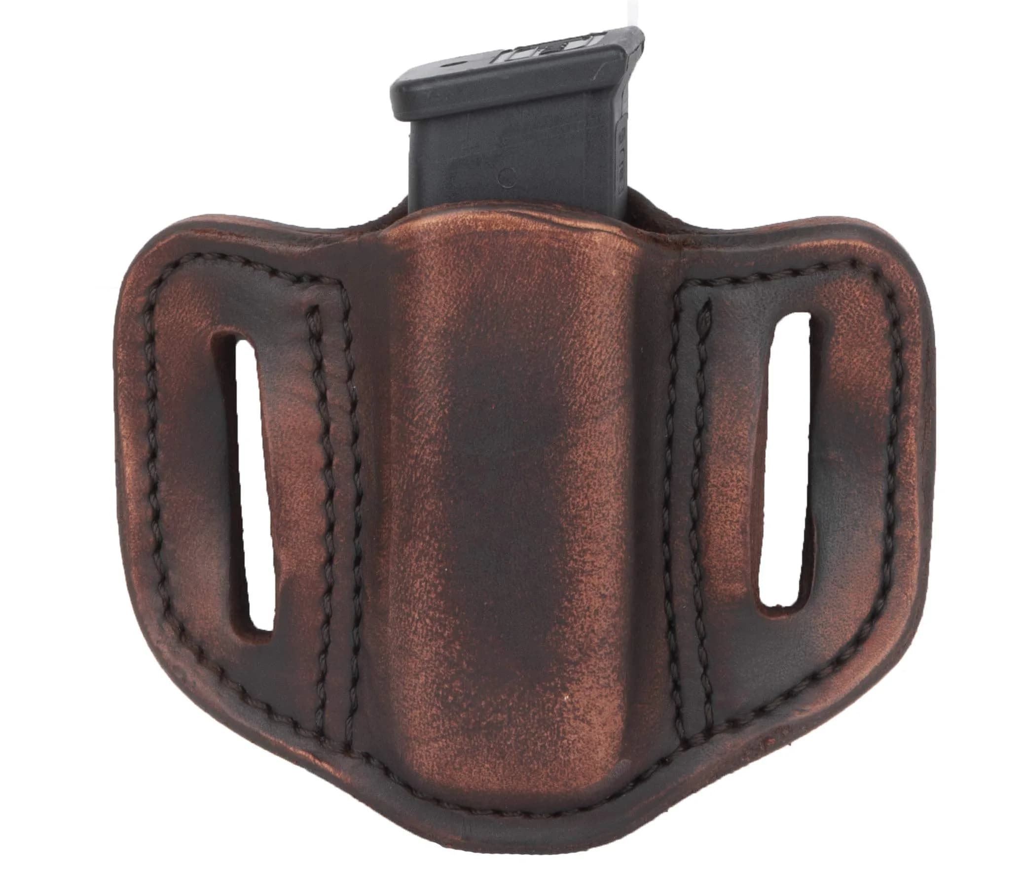 1791 GUNLEATHER Double Stack Magazine Holster, OWB 9mm Leather Mag Pouch | Concealed Carry Leather Holster - main product image