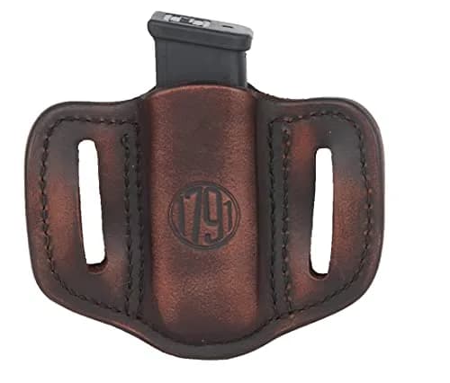 1791 GUNLEATHER Double Stack Magazine Holster, OWB 9mm Leather Mag Pouch | Concealed Carry Leather Holster thumbnail 2