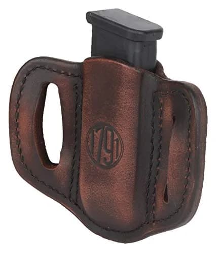 1791 GUNLEATHER Double Stack Magazine Holster, OWB 9mm Leather Mag Pouch | Concealed Carry Leather Holster thumbnail 3