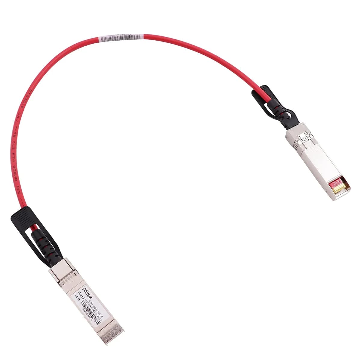Wiitek 1m 10Gb SFP+ DAC Twinax Cable | Passive Copper Cable for Networking — Red / 0.5m