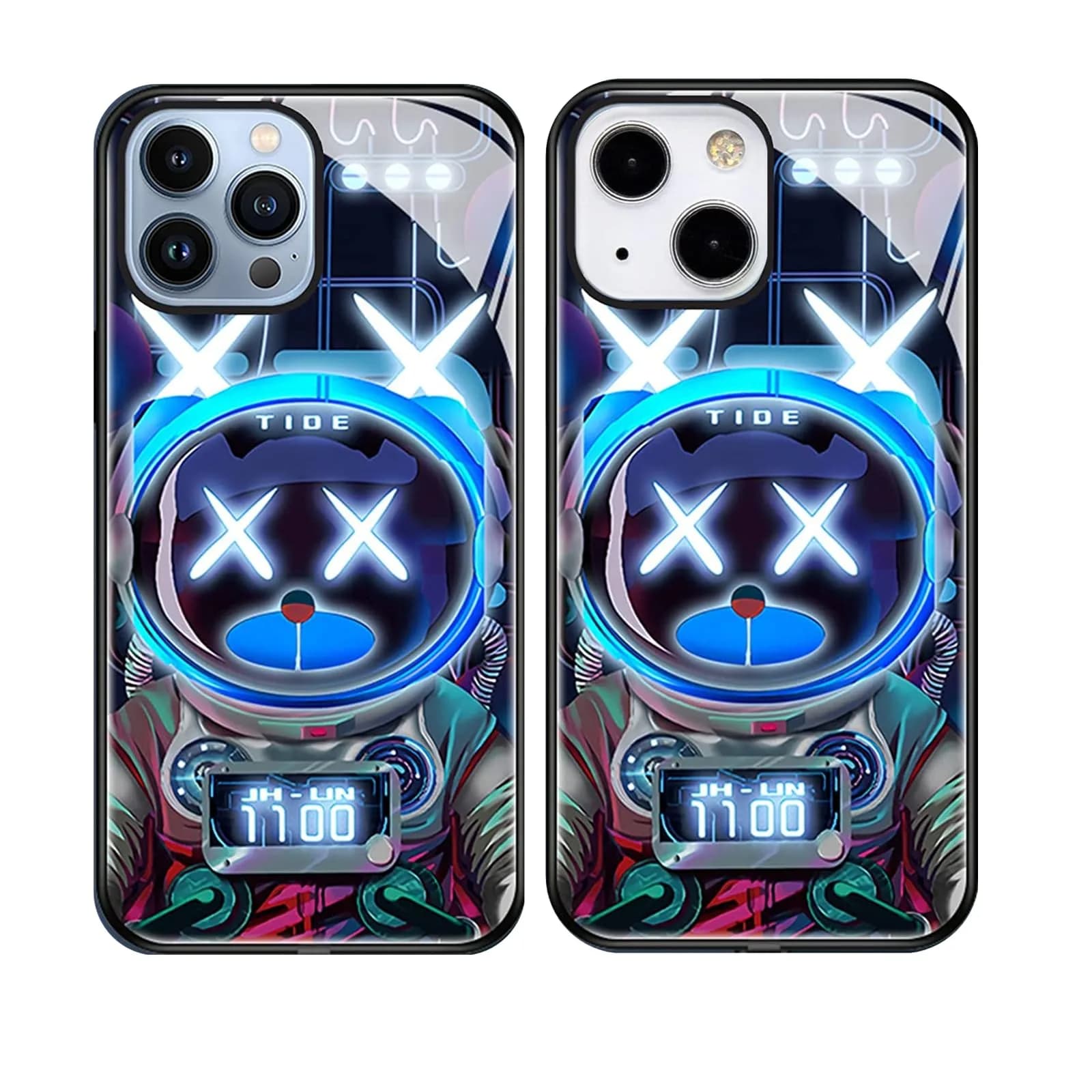 YHan iPhone 12 Pro Max 6.7-inch Colorful Luminous Tempered Glass Case | Voice Control Call Flash